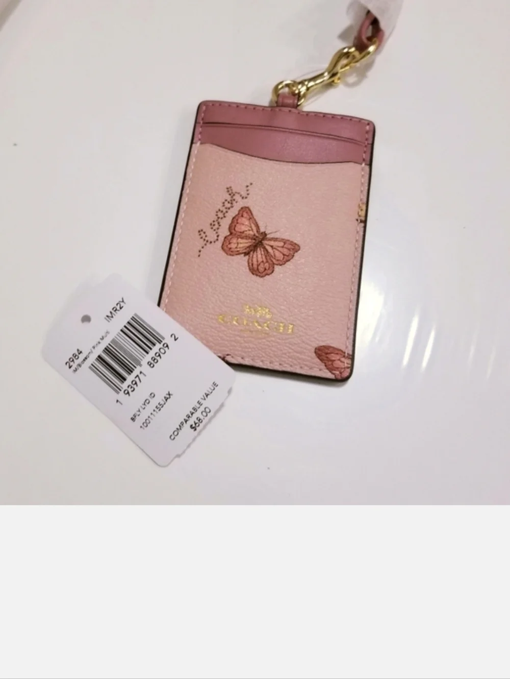 🦋 COACH Butterfly Lanyard Card & ID Holder NWT - Picture 3 of 3